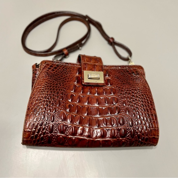 Brahmin Bags Brahmin Crossbody Pecan Purse Bag With Built In Wallet